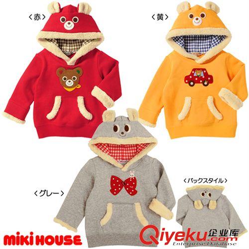 mikihouse mikihouse兒童長袖T恤上衣衛衣帽衫棉絨加厚原始圖片2