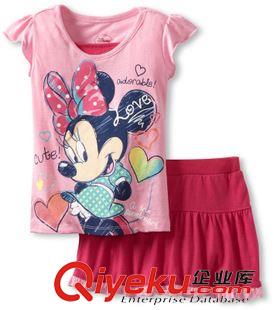 短裙連衣裙 迪士尼迪斯尼disney米妮女童背心套裝裙套裝飛邊袖夏款套裝原始圖片3