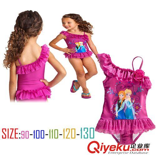 泳衣泳裝泳具 現(xiàn)貨disney冰雪奇緣frozen女童泳裝泳衣連體泳衣兒童泳衣原始圖片2