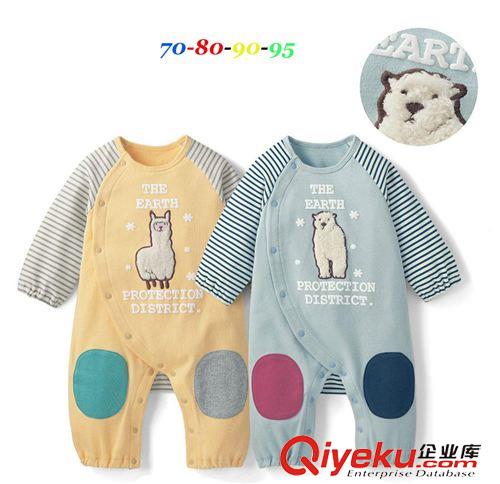 春秋 10-30號出貨 千趣會長袖哈衣連身衣寶寶衣嬰兒服長爬服夾衣原始圖片2