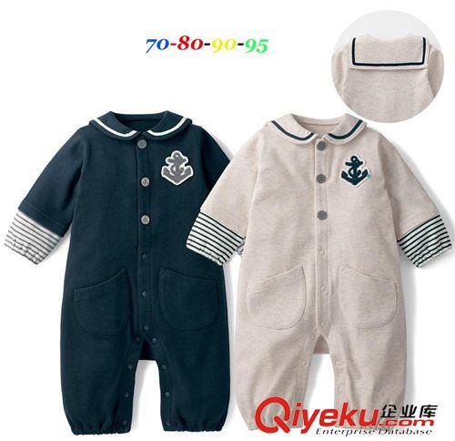 春秋 現貨千趣會男女童前開長袖哈衣連身衣長爬服全棉 童裝批發原始圖片2