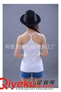 背心吊帶 莫代爾吊帶背心百搭打底Y字吊帶 大碼吊帶衫批發(fā)胖MM 加大y字背心原始圖片3