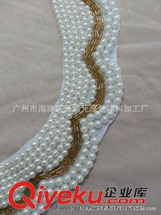 衣領(lǐng) 供應(yīng) 長款手工訂珠 珍珠夾金管衣領(lǐng) 假領(lǐng)子衣領(lǐng)珍珠項(xiàng)鏈原始圖片2