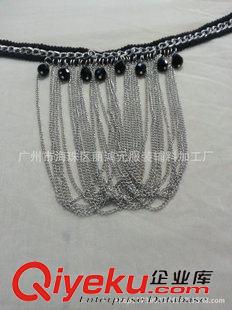 項鏈 時尚手工釘珠飾品  鏈條排須夾珍珠領(lǐng)   甜美項鏈