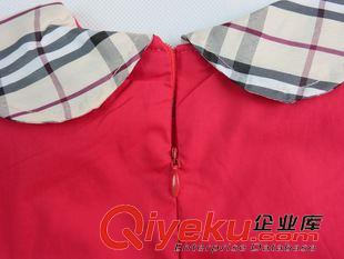 連衣裙 廠家現(xiàn)貨 B家 中小童時尚英倫 短袖格子娃娃領(lǐng)女童連衣裙 6385原始圖片3