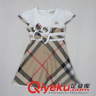 連衣裙 現貨品牌女童裙批發 歐美風夏季童裝 外貿經典格子連衣裙 #1008