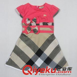 連衣裙 現貨品牌女童裙批發 歐美風夏季童裝 外貿經典格子連衣裙 #1008原始圖片2