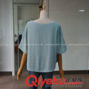 2015年4月上新 氣質(zhì)百搭純色和服式上衣 短袖寬松短款女T恤2015春夏新款原始圖片3