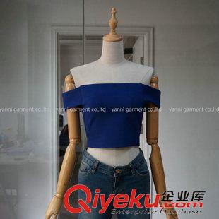 小背心 吊帶衫 裹胸 歐美范裹胸性感露肩露背一字領短款抹胸小背心針織彈力女裝上衣