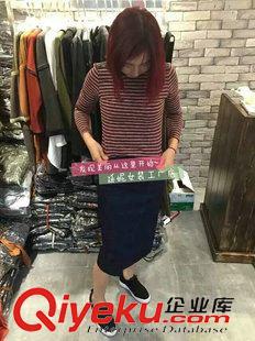 長袖 2015秋裝新款女裝歐洲站羊毛gd寬松個(gè)性t恤PU拼接七分袖上衣女
