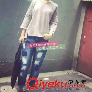 長袖 秋季韓版新款寬松長袖t恤女士大碼女裝上衣服繡花袖打底衫學生潮原始圖片2