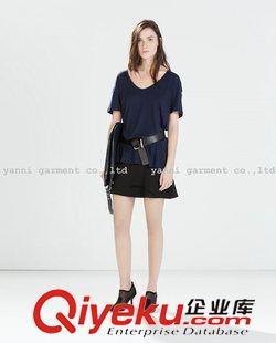 短裙 外貿(mào)原單2015秋冬新款提花針織荷葉邊不規(guī)則橡筋腰短裙半身裙女裝