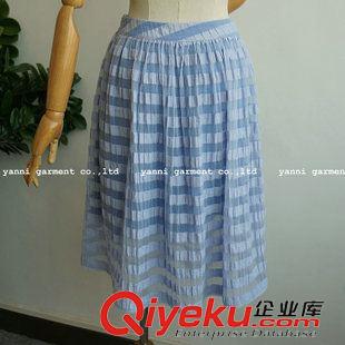 短裙 2015春夏新款實拍橫條紋半透明網(wǎng)紗性感百搭半身裙中裙外貿(mào)原單女