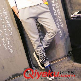 休閑褲 韓版修身運動褲男 日常休閑褲太空棉男褲時尚小腳褲男潮原始圖片2