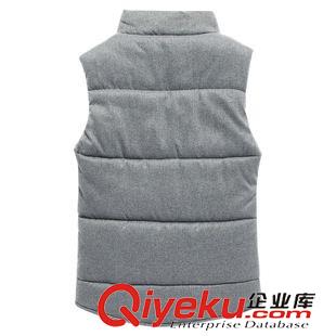 馬甲/背心 秋冬青年男士新款純色加厚立領(lǐng)休閑馬甲男式修身棉馬夾潮原始圖片2