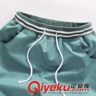 七分褲.五分褲 螺紋腰部 男韓版五分褲 5分格子翻邊運動褲 修身男式短褲原始圖片3