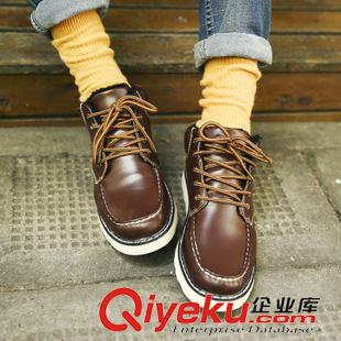 7.12日新款 新款男士秋冬休閑鞋 男馬丁靴英倫鞋圓頭系帶高幫鞋男皮鞋原始圖片3
