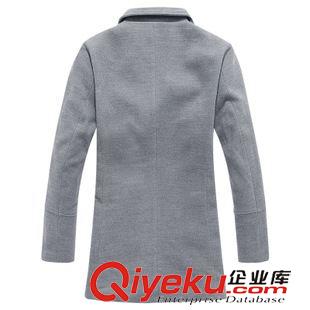 未分類 男士風衣潮翻領修身男毛呢大衣男英倫呢大衣外套