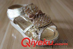 涼鞋 溫州庫存15年夏新款兒童涼鞋批發(fā) 女童帶鉆蝴蝶結(jié)露趾公主鞋
