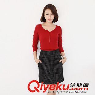 新品短褲裙 2015秋冬口袋半身裙包臀冬季短裙加厚格子織錦棉包裙冬裙女原始圖片3