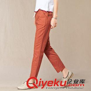 長(zhǎng)褲 2015新款秋季薄款森女系大碼寬松休閑褲仿棉麻長(zhǎng)褲抽繩女褲原始圖片2