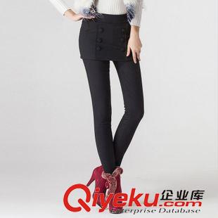 中褲 2015秋冬新款時尚女裝加絨加厚黃金絨假兩件帶裙打底褲女潮