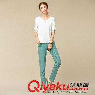 休閑褲總集 2015秋冬新款棉麻女裝松緊腰修身哈倫女褲小腳休閑長褲 一件代發(fā)原始圖片3