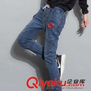 牛仔褲總集 2015秋裝牛仔褲女新款百搭貼布補(bǔ)丁小腳褲女磨破顯瘦個性鉛筆褲潮
