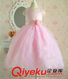 童禮服 夏季新款歐美外貿(mào)花童女童高檔禮服公主裙到腳踝長禮服演出連衣裙原始圖片3