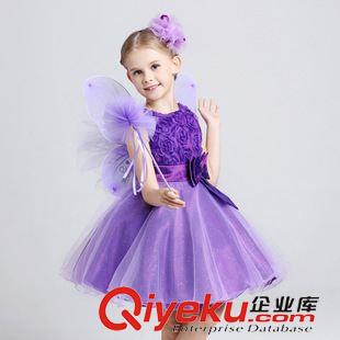 大組（整  批） 整手起批外貿爆款花童節日禮服大蝴蝶結玫瑰花禮服公主裙兩色