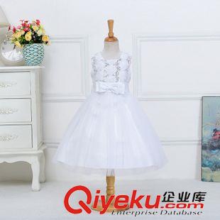 大組（整  批） 整手起批 2015新款花童禮服 3色立體玫瑰亮片禮服蝴蝶結(jié)公主裙原始圖片3
