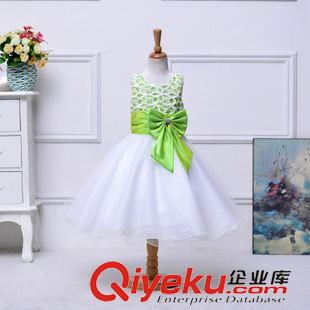 小組（整  批） 整手批發小組花童連衣裙公主禮服裙鏤空網格無袖蝴蝴蝶結婚紗裙原始圖片3