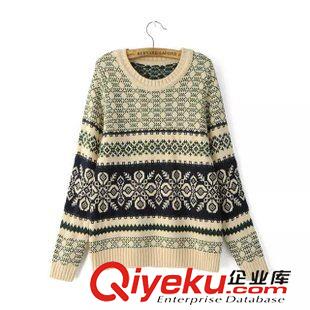 10月-9 歐洲站秋冬新款雙色提花毛衣女式修身圣誕款套頭毛衫一件代發(fā)G4C1原始圖片2