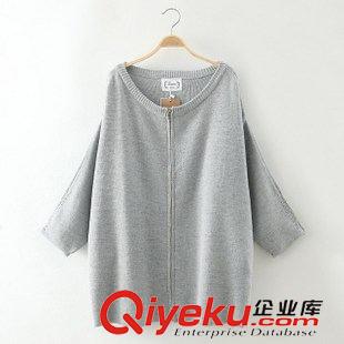 9月-28 韓版秋冬爆款蝙蝠袖大板針織外套女式新款拉鏈精品針織衫批發X129原始圖片3