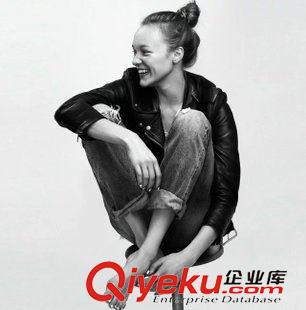 9月-23 歐美風機車皮衣斜拉鏈修身腰帶款PU外套秋冬女式短款皮夾克M164原始圖片2