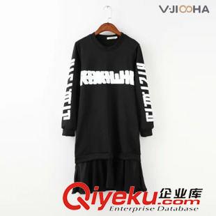 9月-22 女神郭碧婷同款黑白撞色A字大擺連衣裙插肩袖翻領連身短裙M137