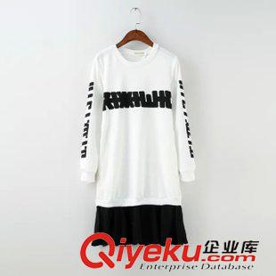 9月-22 高雯迪麗熱巴字母長款魚尾連衣裙秋季爆款衛(wèi)衣布連身裙批發(fā)M138原始圖片2