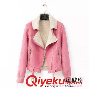 9月-21 歐洲站女羊羔毛翻領修身麂皮絨外套時尚機車夾克夾克爆款女裝L2原始圖片2