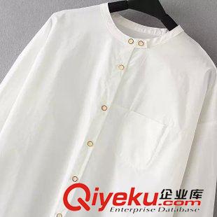 9月-20 日版1:1精品女裝襯衫小圓領(lǐng)七分袖純色直筒棉質(zhì)襯衣春秋爆款C228原始圖片2