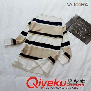 9月-18 韓版秋季爆款細條紋寬松風衣女式中袖開衫包邊中長款外套批發C130