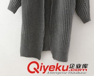 9月-3 VJISHA韓版爆款秋冬長款毛衣女式新款純色平針大V領長袖開衫K232原始圖片2