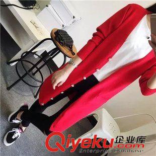 9月-3 韓版秋季新款直筒單排扣針織衫女式基本款百搭純色中長毛開衫K243原始圖片2