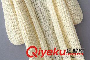 9月-3 VJISHA韓版秋冬新款粗紡毛線長款針織衫女式長袖純色開衫批發H319原始圖片3
