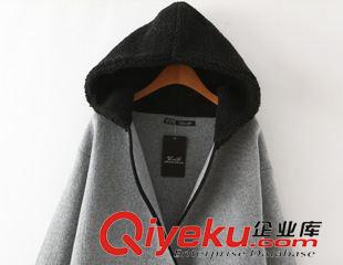 9月-2 韓版撞色羊羔毛拼接連帽針織外套女式寬松大版精品口袋開衫K254原始圖片2
