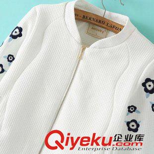 八月第六波 VJISHA秋季新款特殊面料兩臂花朵刺繡外套歐美女式拉鏈夾克衫Z984原始圖片2
