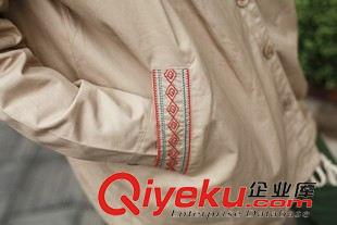 八月第五波 森系手工毛線鉤花連帽棉麻外套女春秋寬松中長(zhǎng)款女式開衫批發(fā)E277原始圖片2