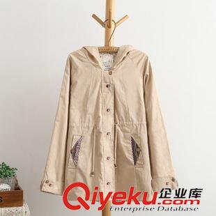 八月第五波 VJISHA2015秋裝新款文藝小清新收腰刺繡連帽外套女式拼接上衣E282原始圖片3