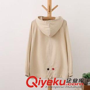 八月第五波 森系春秋新款小花朵刺繡連帽外套女彩色扣子棉麻女式寬松上衣E276原始圖片2