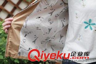 八月第五波 春秋森系新款小貓刺繡連帽棉麻外套女式寬松長(zhǎng)袖帽衫一件代發(fā)E279原始圖片2