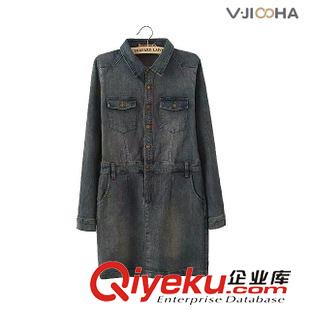 八月第四波 VJISHA歐美短款經典牛仔上衣女春秋外搭水洗長袖單排扣小外套E015
